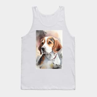 Watercolor Portrait of a Beagle Dog Tank Top